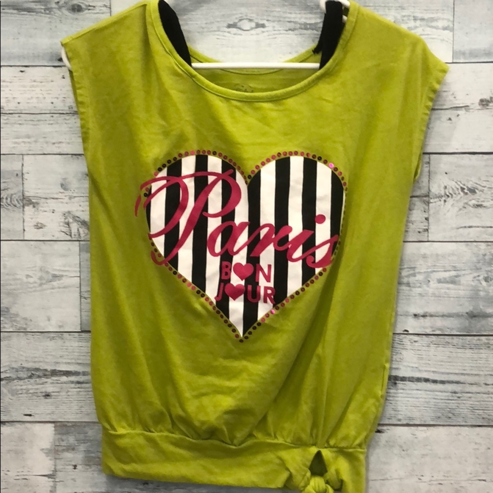 Lime Green “Paris” Graphic Tee